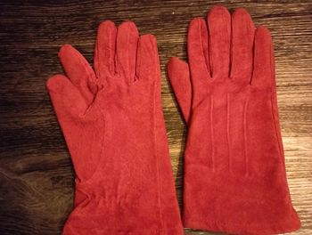 Gants femme daim rouge
