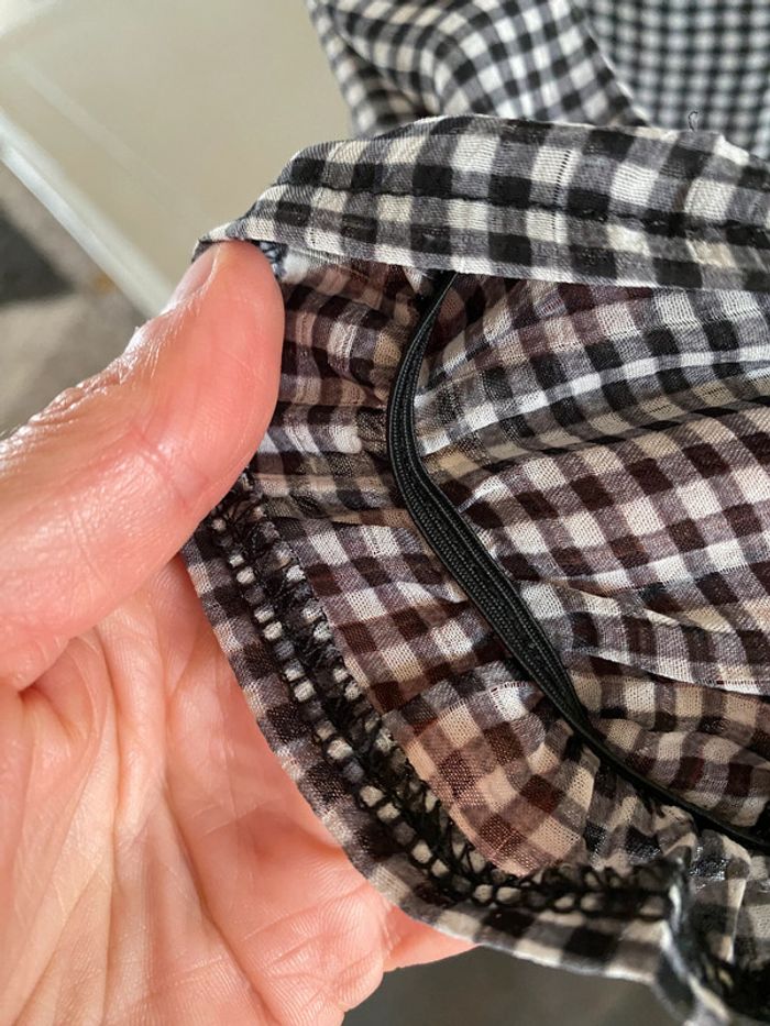 Chemise vichy noire et blanche à petits carreaux taille S / M - photo numéro 4