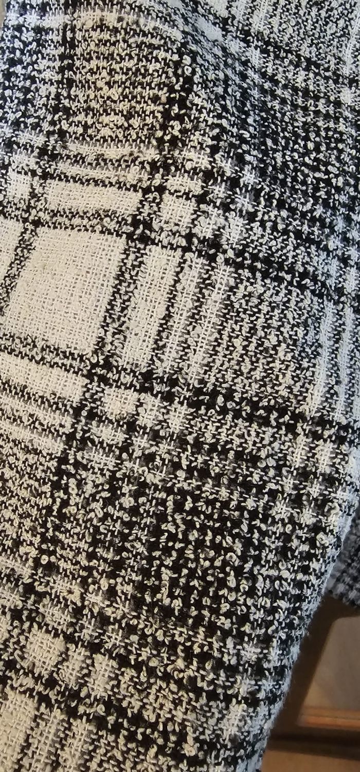 Veste blazer mi saison à carreaux gris et blanc - photo numéro 7