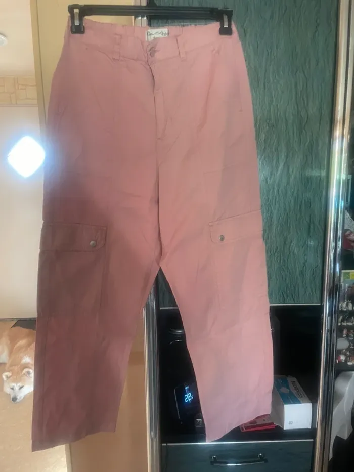 Pantalon cargo rose