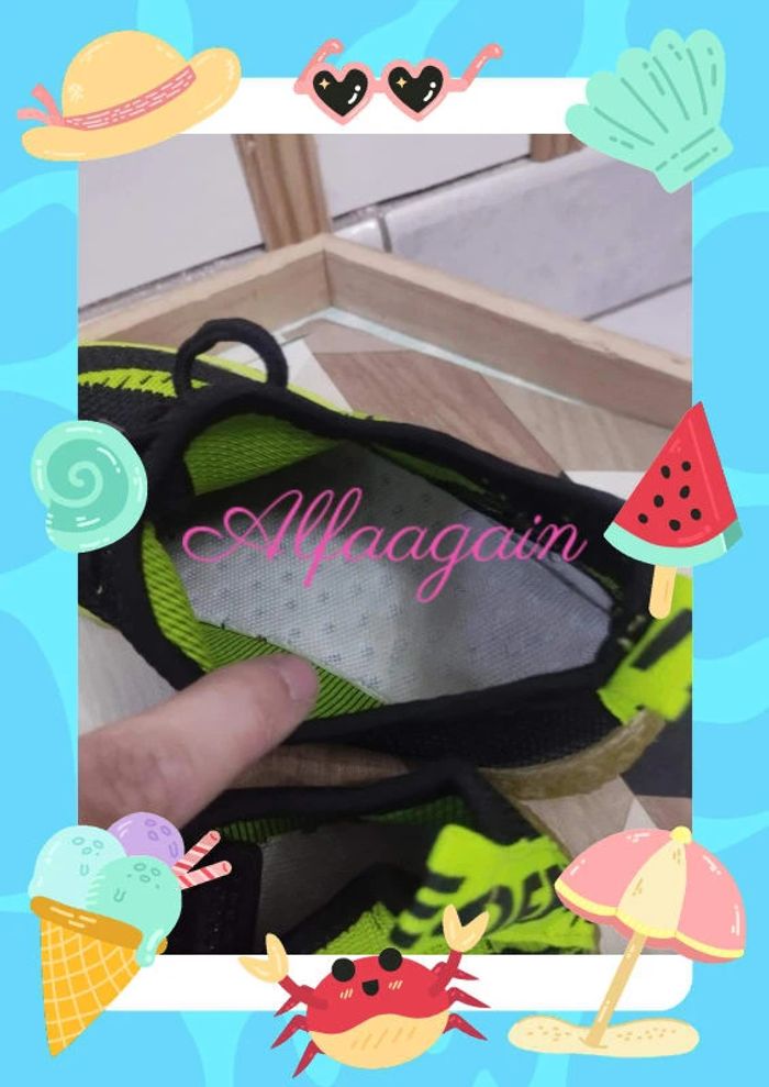 Baskets sport mixte noires/jaunes 30 - photo numéro 5