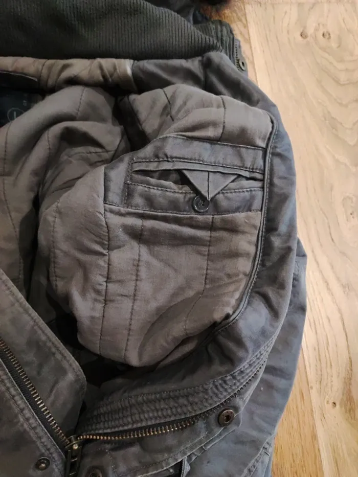 Manteau gris foncé avec capuche amovible - L - photo numéro 12