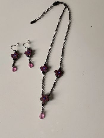 Parure collier et boucles d’oreilles fantaisie vintage