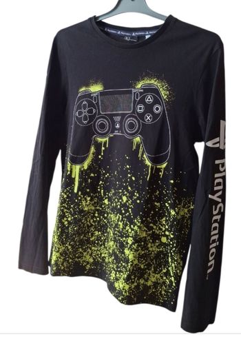 Tee-shirt noir manches longues imprimé  PlayStation