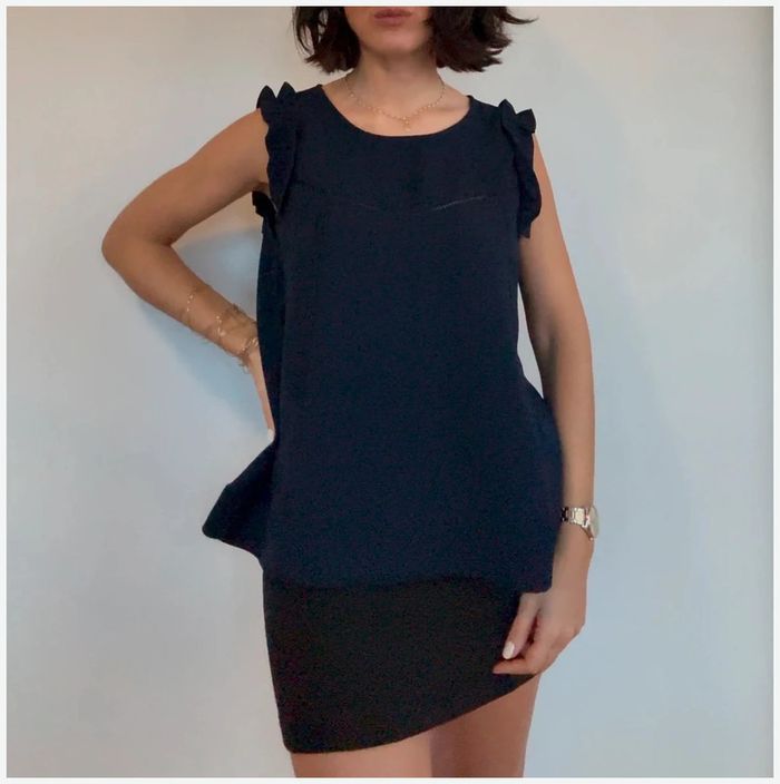 Blouse bleue marine taille L - Grace & Mila - parfait état - photo numéro 2