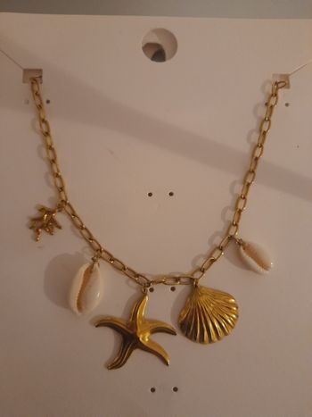 Collier acier inox coquillage