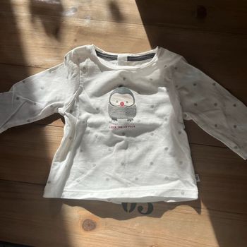 T shirt obaibi manche longue blanc 3 mois