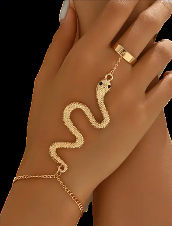 Bracelet bague *neuf* serpent 🐍 dos de main doré or bijou