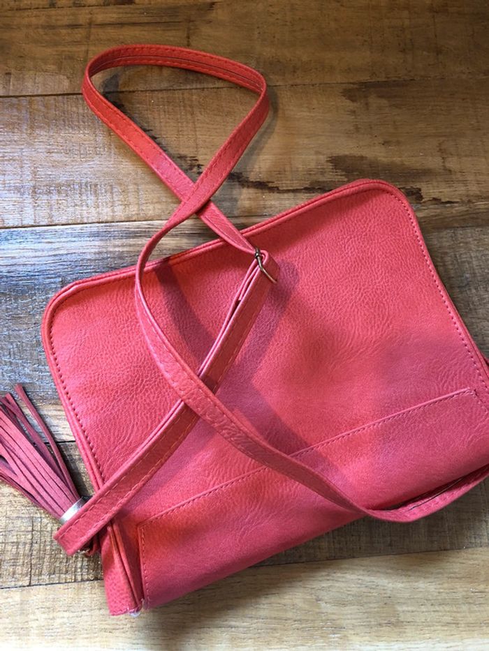 Sac bandoulière corail et tissu ananas - photo numéro 11