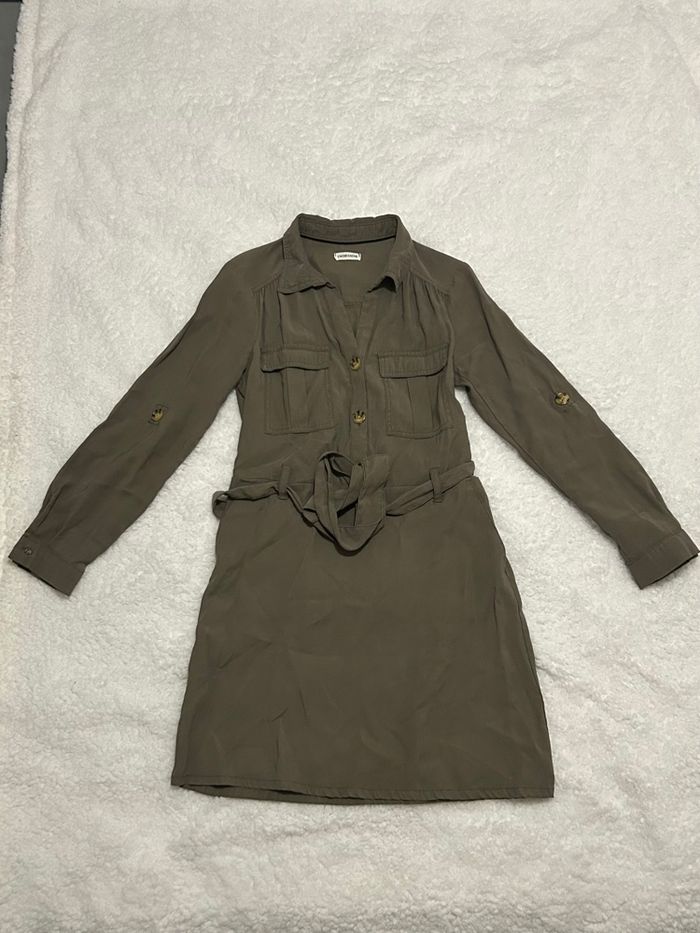 Robe chemise kaki