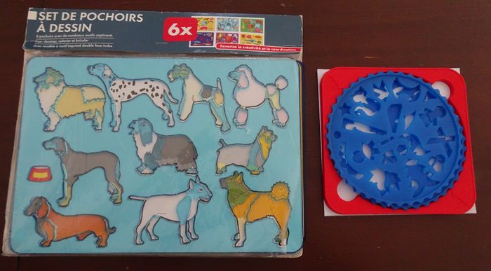 Set de 8 pochoirs à dessins en plastique épais + mandala designer