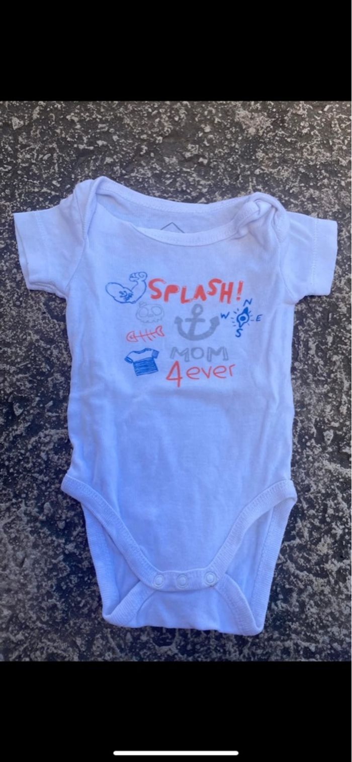 Body tex baby blanc bleu et orange