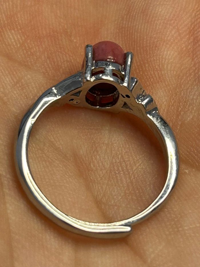 Bague réglable en laiton et en rhodonite – Amour & Guérison émotionnelle - photo numéro 6