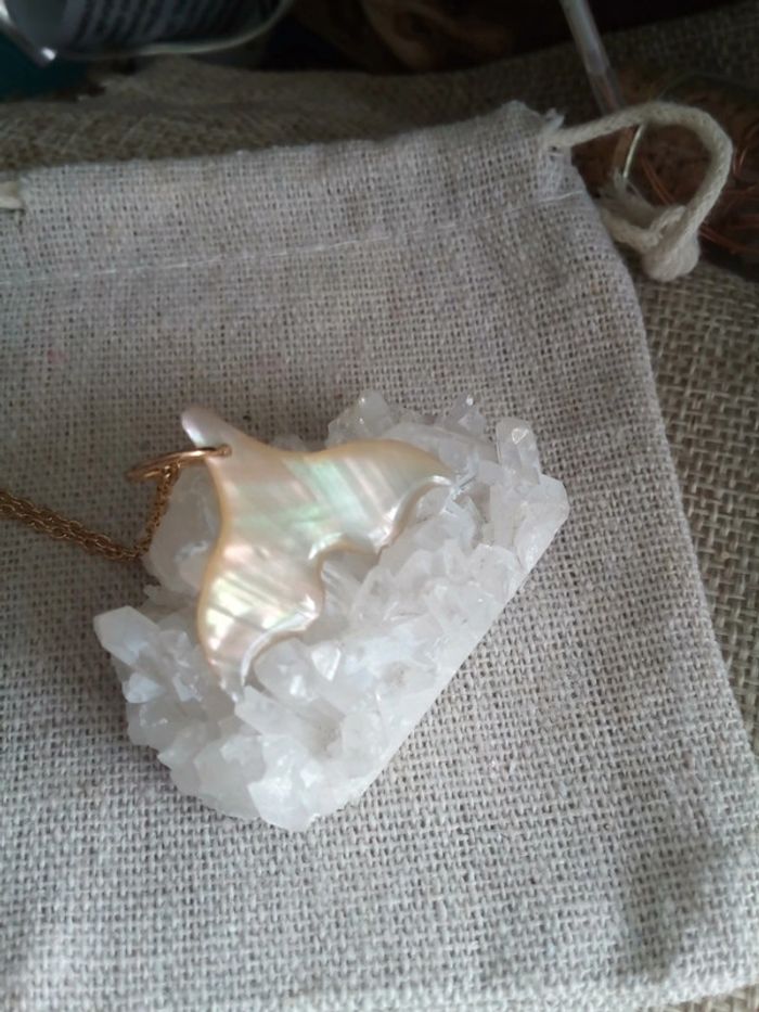 Collier bohème queue de sirène en nacre naturelle - photo numéro 6