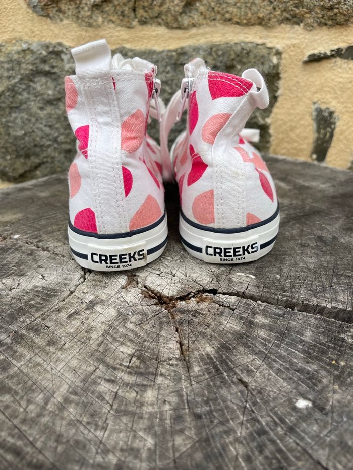 Basket blanche montante imprimée cœur rose - Creeks - photo numéro 3