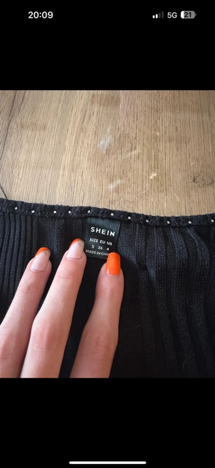 Haut noir à perles shein S - photo numéro 3