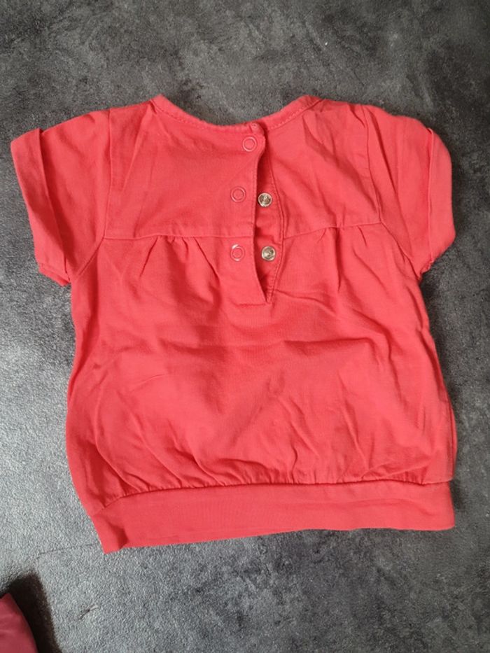 Lot 3 t-shirts bébé fille 6 mois peu porté - photo numéro 14