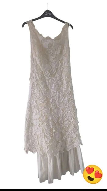 Robe longue blanche dentelle taille 38