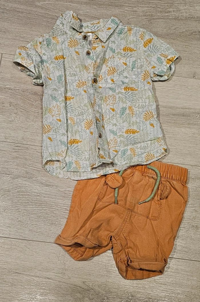 Ensemble été chemise short 12M / 74cm