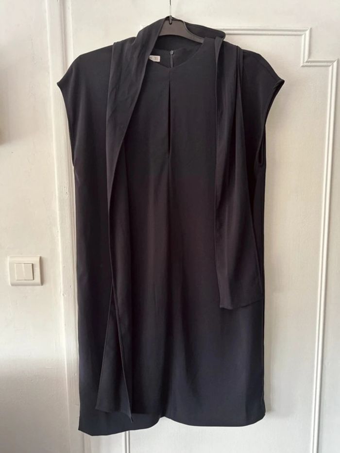 Robe midi sans manches droite bleu marine taille L Mango