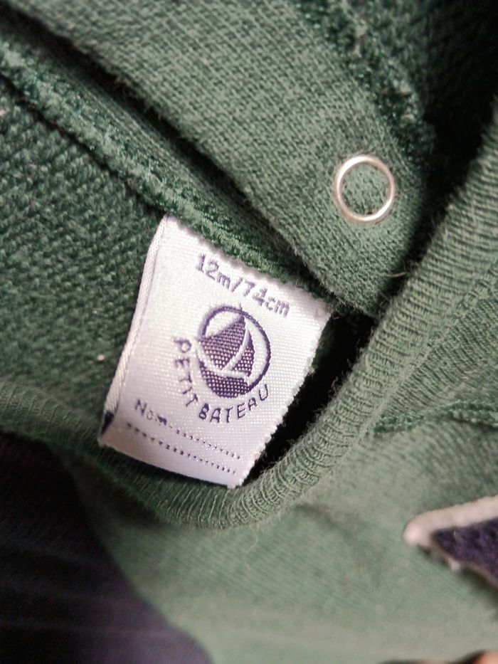 Grenouillère petit bateau verte et bleu marine  12 mois - photo numéro 5