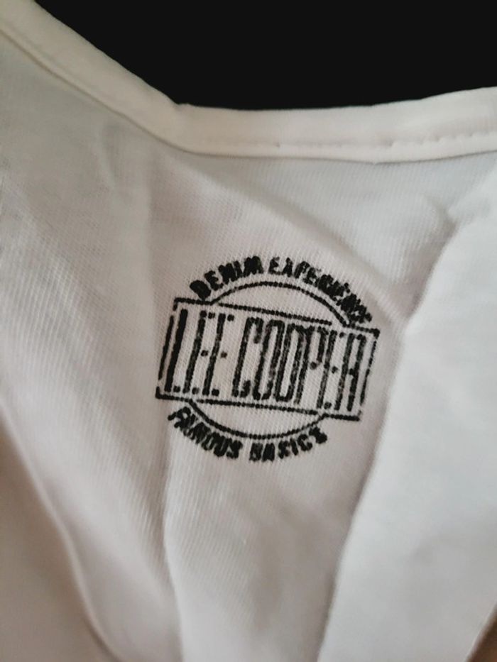 Haut Top tee shirt débardeur blanc Lee Cooper denim en 100% coton taille L 40 - photo numéro 6