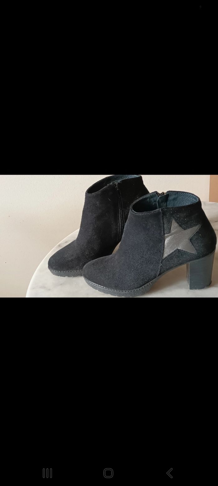 Bottines noires cuir nubuck Requins - photo numéro 2