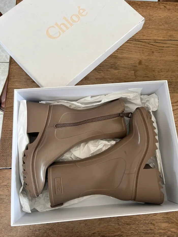 Boots Chloé - Betty beige T.38 - photo numéro 16