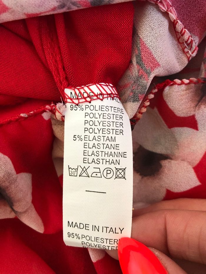 Robe longue rouge fleurie neuve Italy Moda taille unique - photo numéro 10