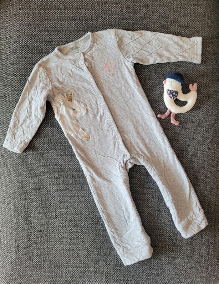 Pyjama fille coton 1 pièce 36 mois - photo numéro 2