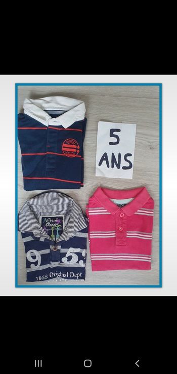 Lot polo 5ans garçon