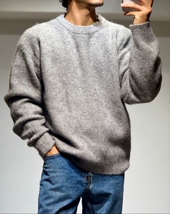 Pull homme oversize gris