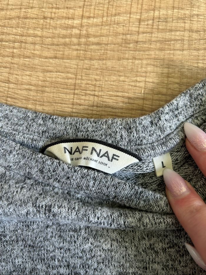 Pull gris et noir à manches longues Naf Naf taille L TBE - photo numéro 10