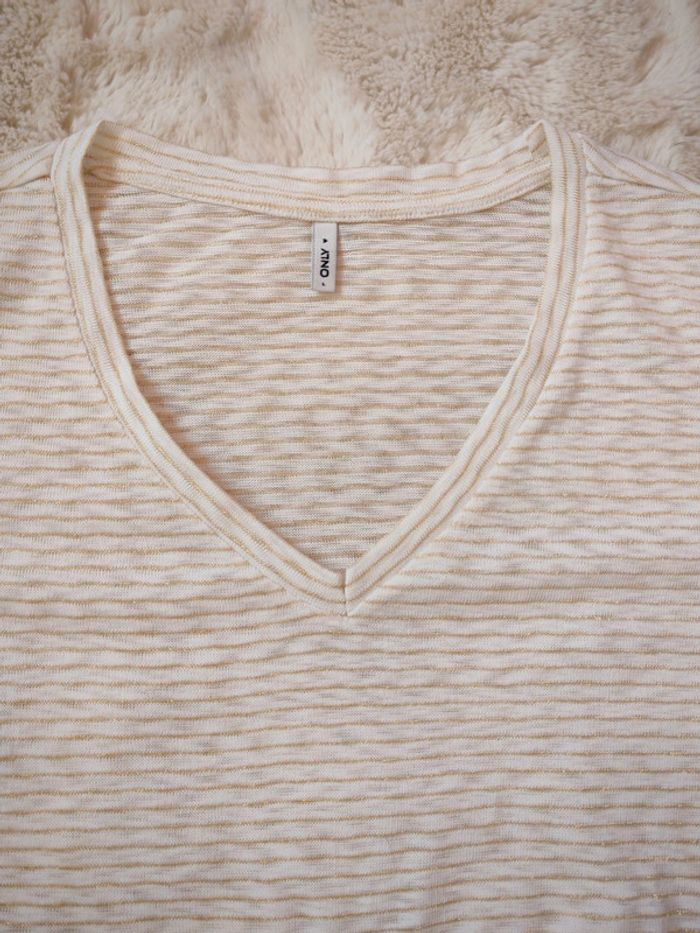 Tee shirt only crème doré 40 manches courtes - photo numéro 2