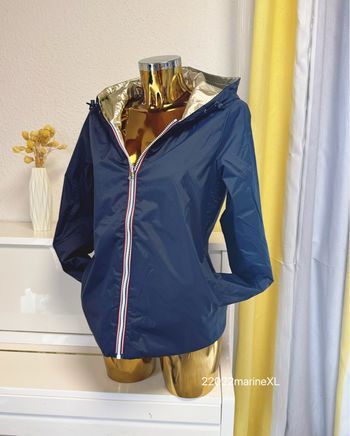 Veste courte imperméable marine doré taille XL