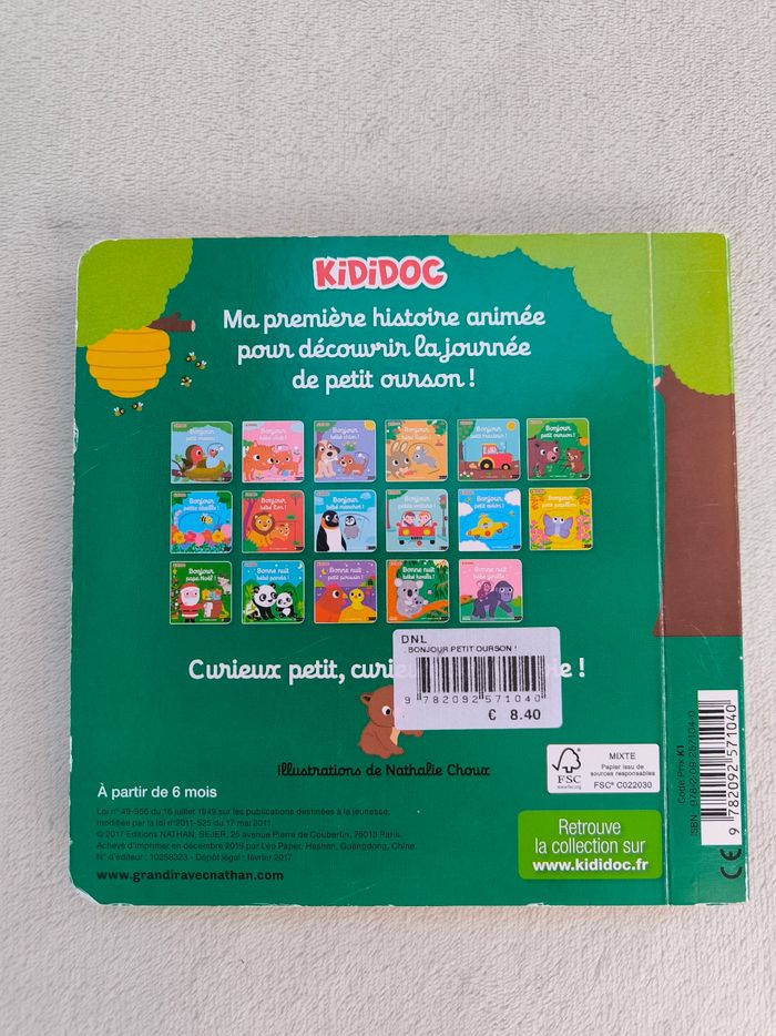 Livre Kididoc Bonjour petit ourson Nathan - photo numéro 3
