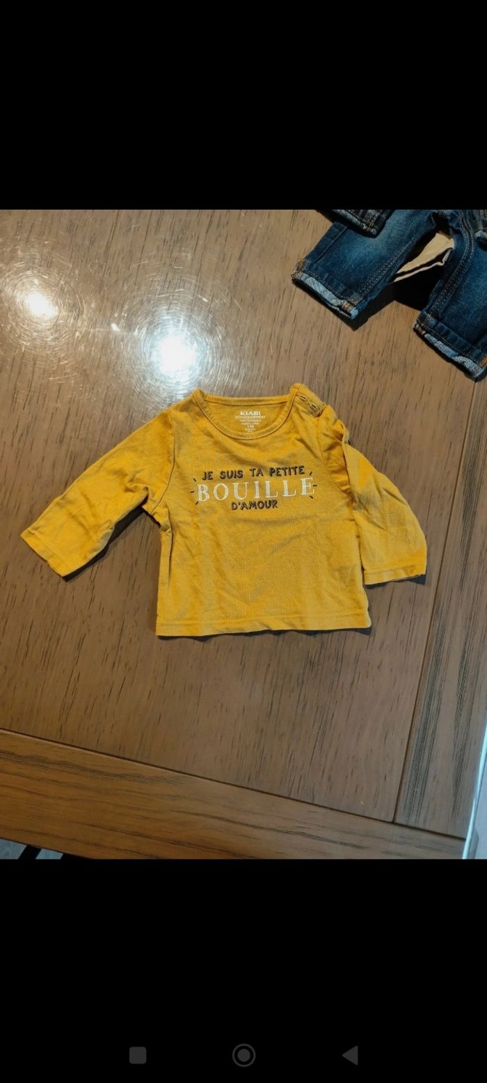 Lot pantalons et t-shirt manches longues 1 mois - photo numéro 7
