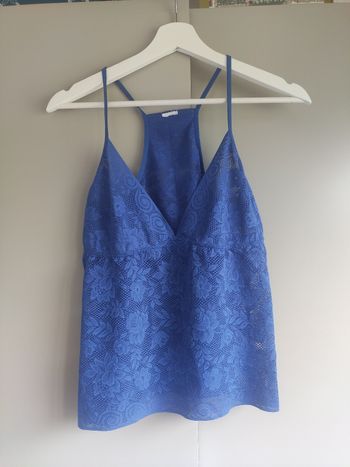H&M top débardeur bleu dentelle M