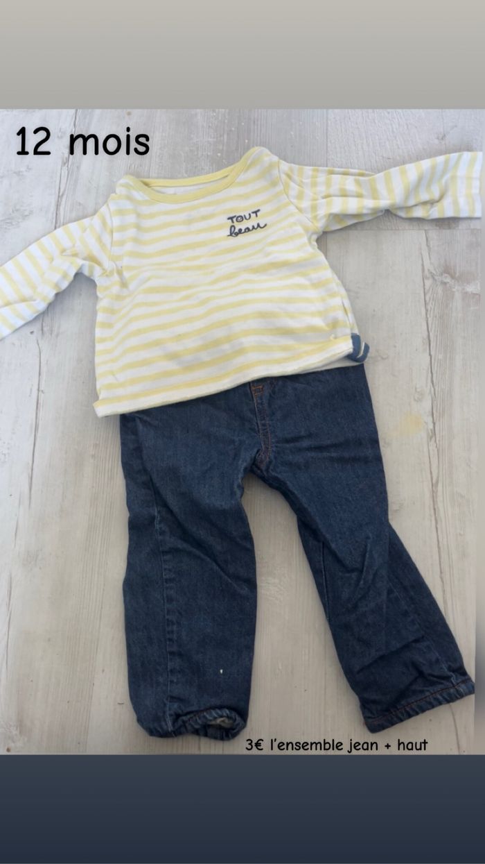 Ensemble jean + haut manches longues