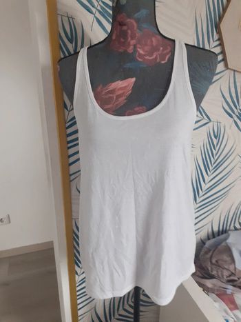 Debardeur long blanc voile L