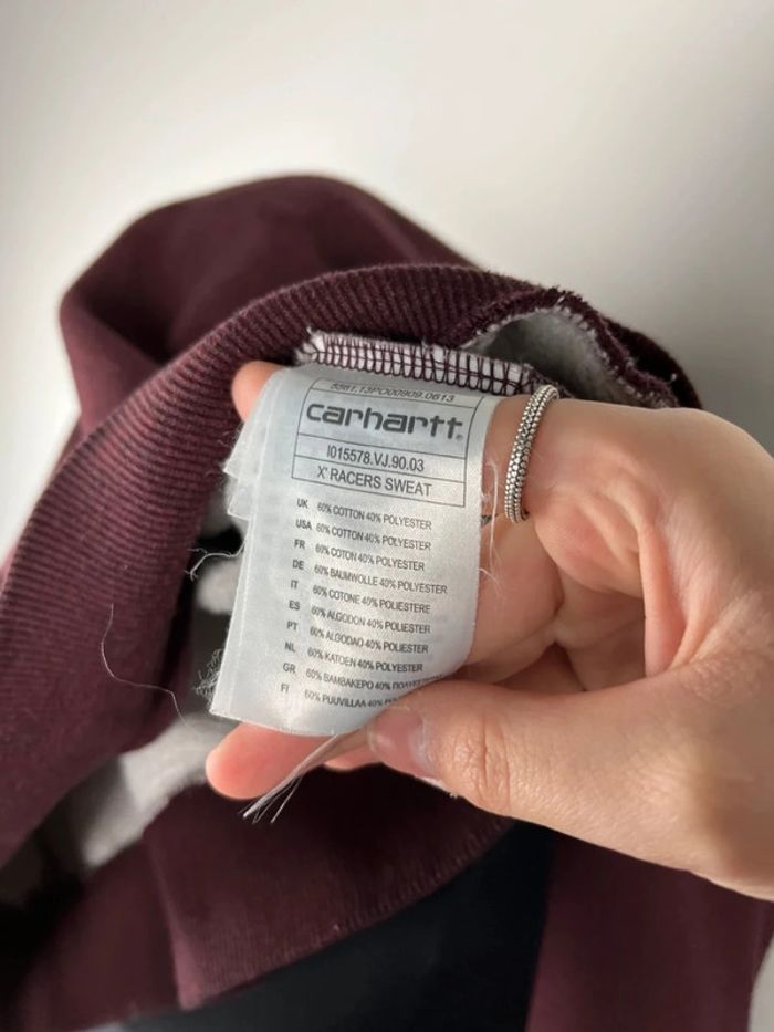 Pull Carhartt bordeaux taille XS - photo numéro 4
