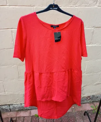 Blouse manches courtes rouge Taille L