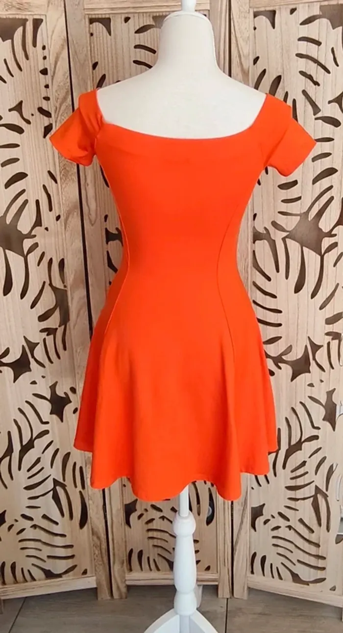 Robe épaules dénudées fluide orange T S Zara - photo numéro 5