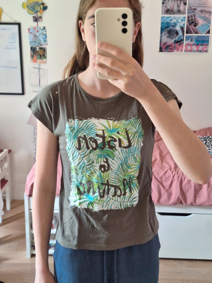 T-shirt kaki enfant fille 16 ans Tissaia femme S
