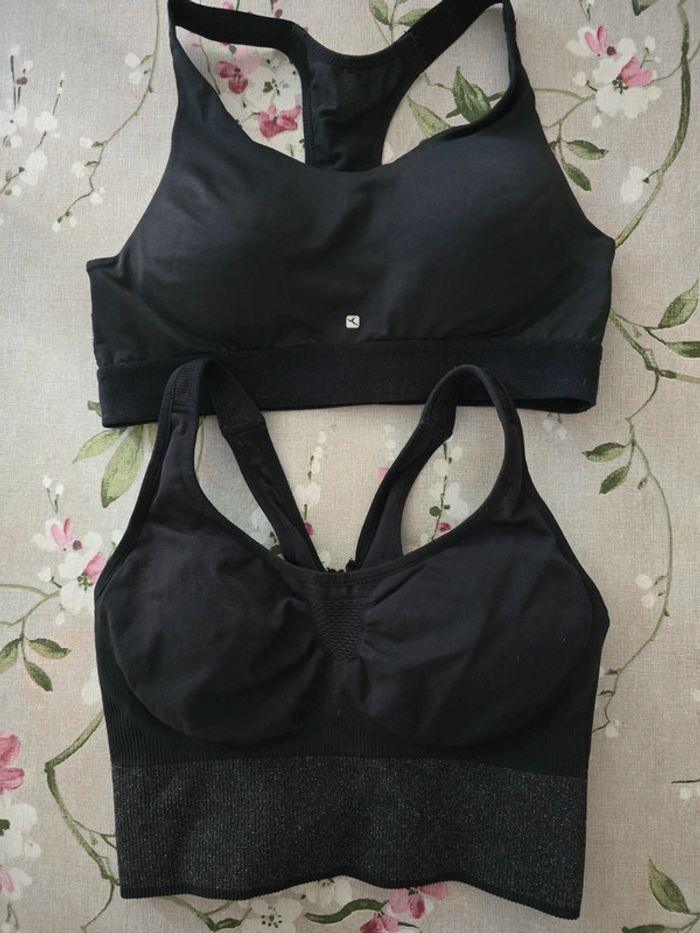 Deux brassières sport lot femme woman xs - photo numéro 2