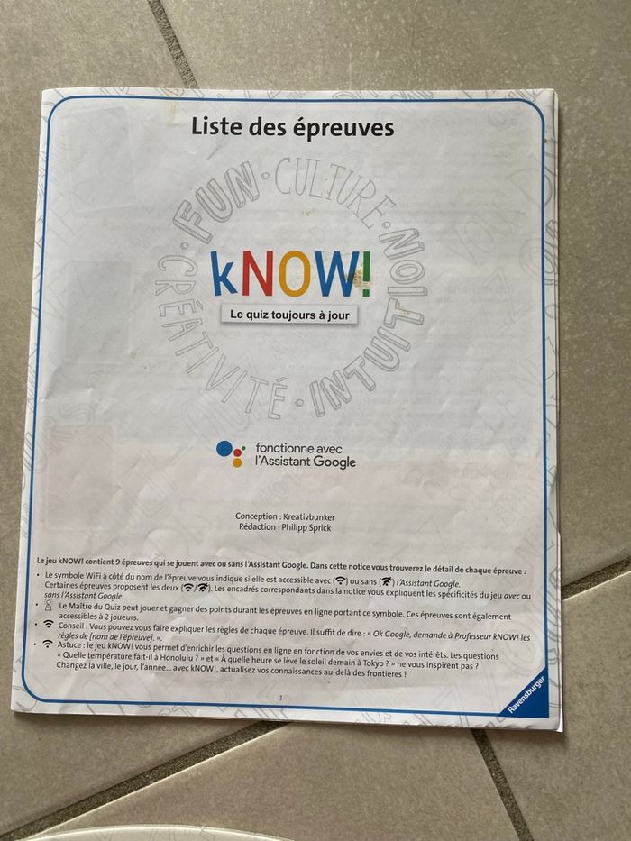 Jeu de société kNOW! Ravensburger – complet – fonctionne avec Assistant Google - photo numéro 5