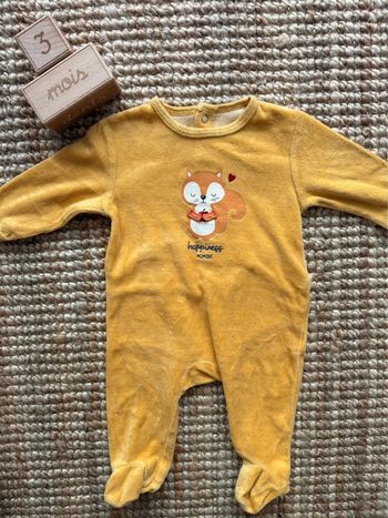 Pyjama velours Kiabi 3mois / 60cm