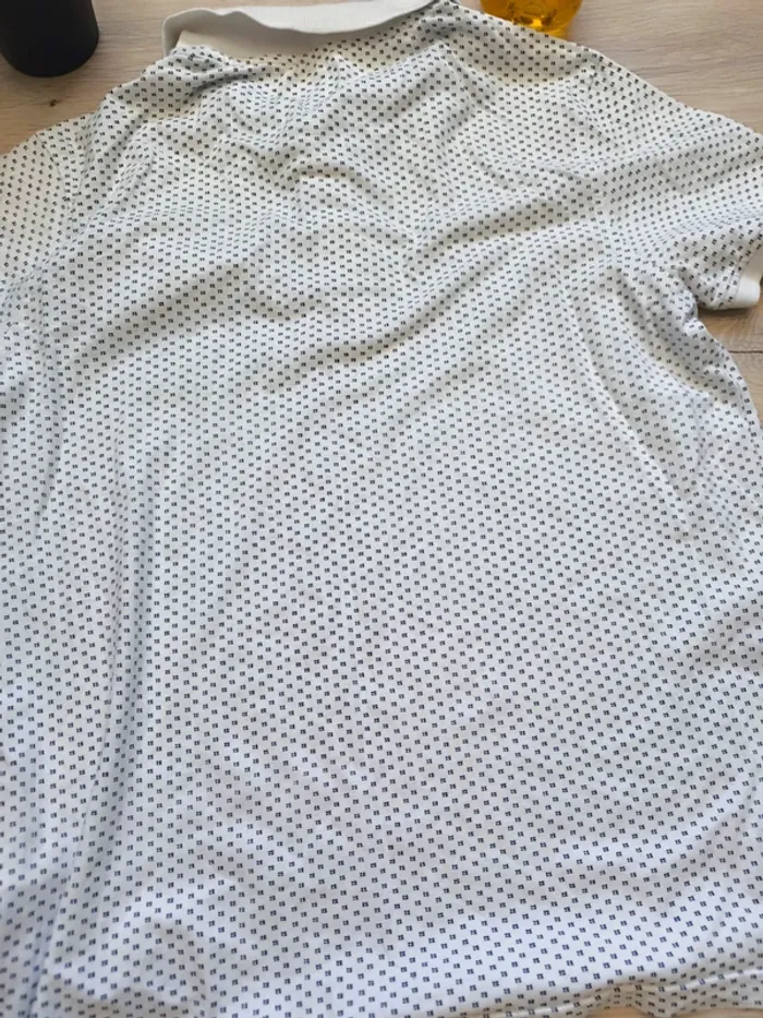 Polo blanc homme motif bleu Fresh Brand M - Très bon état - photo numéro 7