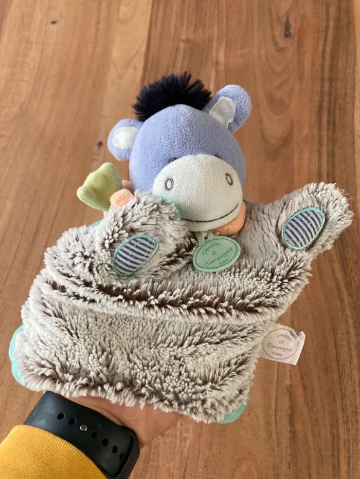 Doudou marionnette âne