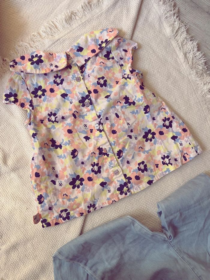 Ensemble blouse à fleur et jean souple sergent major 86 - photo numéro 4